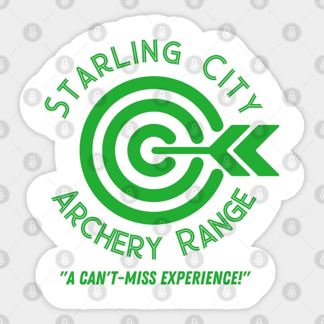 Starling City Archery Range (green) Sticker by Damn_Nation_Inc